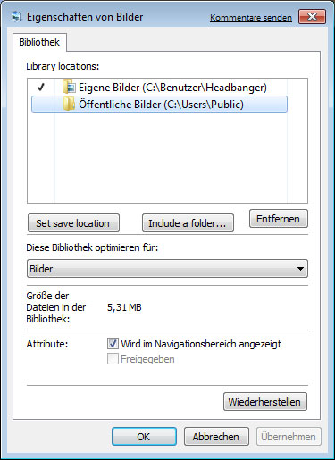 Die Eigenschaften einer Bibliothek